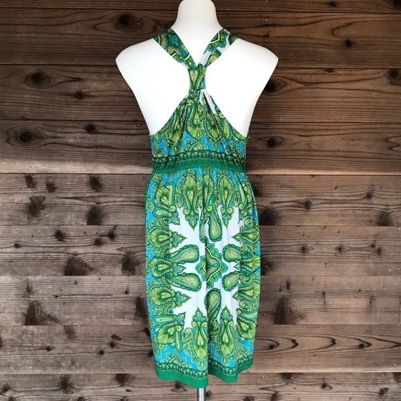 Bailey Blue Deep V, Knotted Racer Back Dress Med - Picture 5 of 8